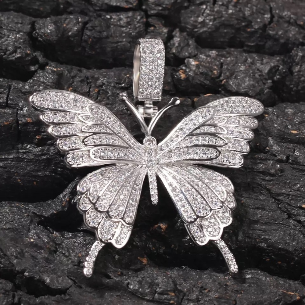 Tennis butterfly cz necklace choker - Picture 4 of 8